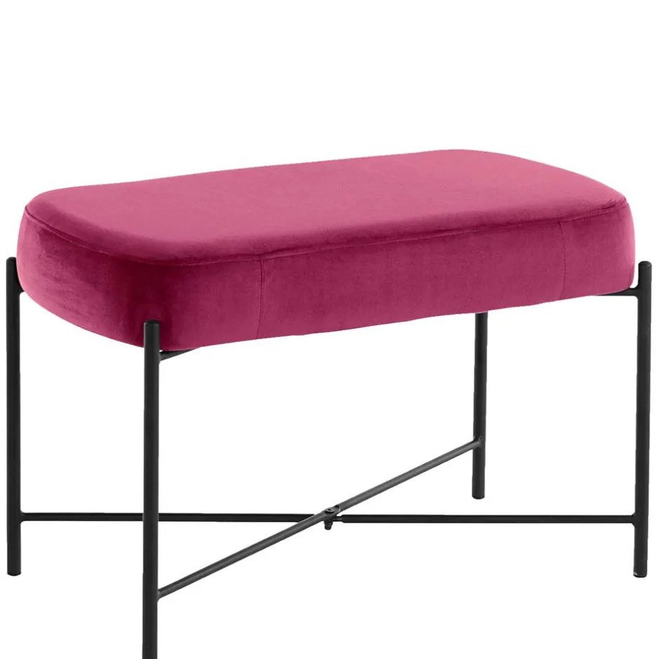 Samtbank in Pink mit Metallgestell - Infernya^Wohnen Clearance