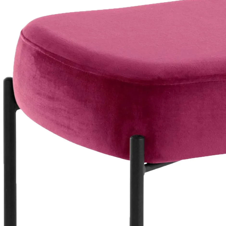 Samtbank in Pink mit Metallgestell - Infernya^Wohnen Clearance