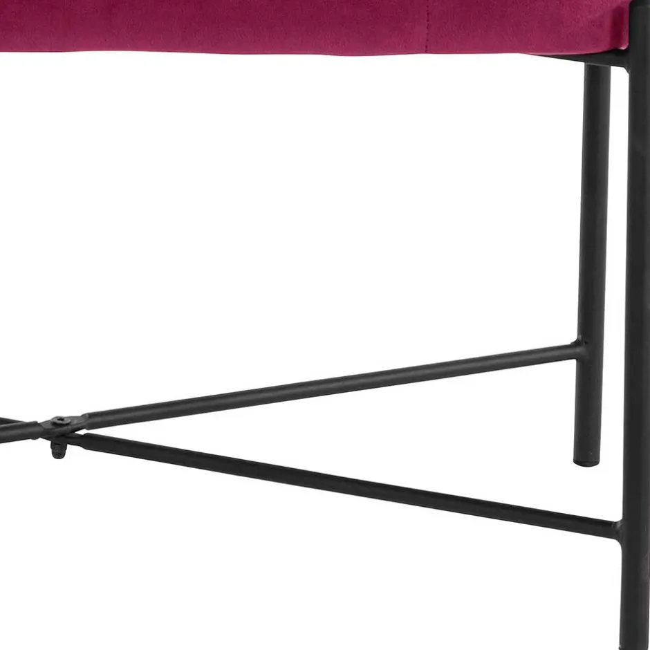 Samtbank in Pink mit Metallgestell - Infernya^Wohnen Clearance