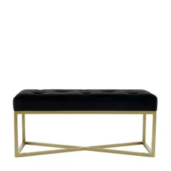 Samtbank in Schwarz mit Gold - Carantec^Wohnen Discount