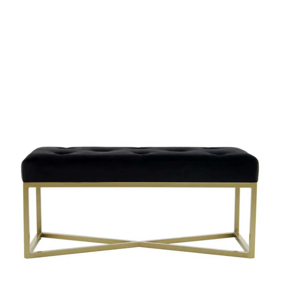 Samtbank in Schwarz mit Gold - Carantec^Wohnen Discount