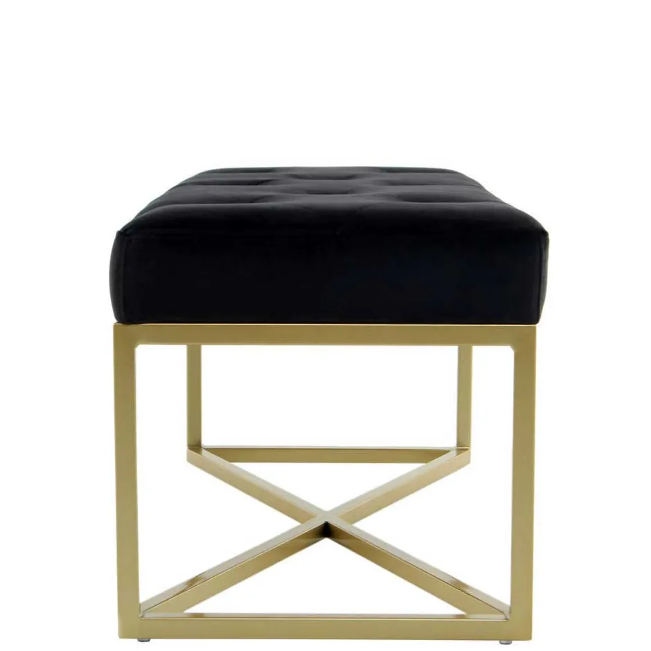 Samtbank in Schwarz mit Gold - Carantec^Wohnen Discount