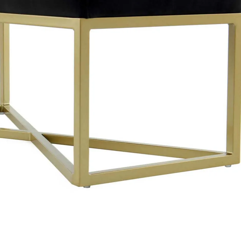 Samtbank in Schwarz mit Gold - Carantec^Wohnen Discount