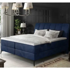 Wohnen Samtbett mit Matratzen in Dunkelblau - Dessa