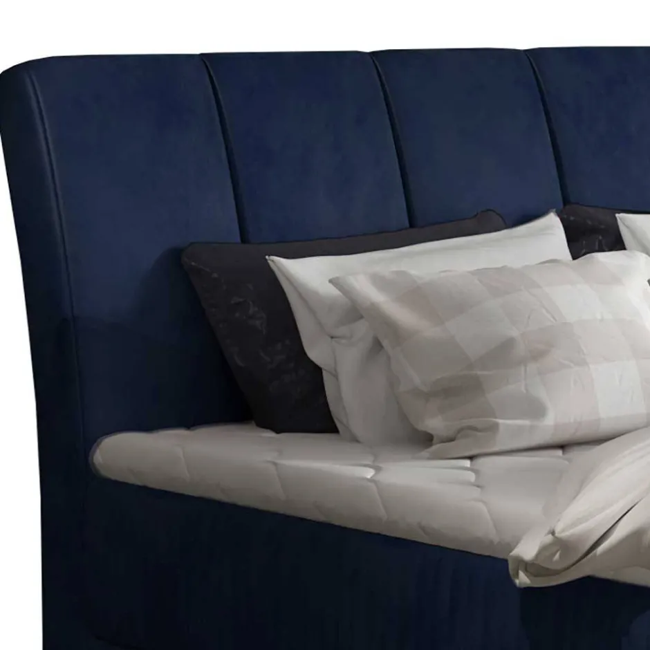 Wohnen Samtbett mit Matratzen in Dunkelblau - Dessa