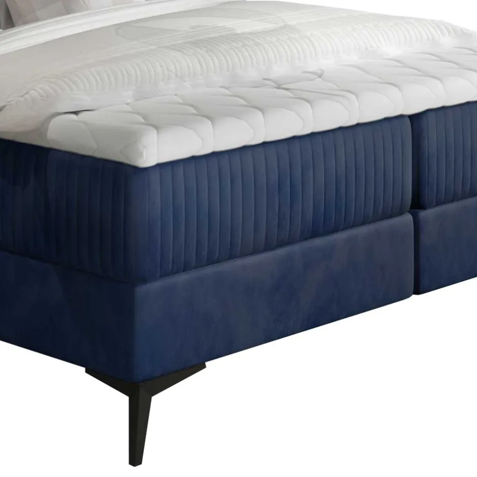 Wohnen Samtbett mit Matratzen in Dunkelblau - Dessa