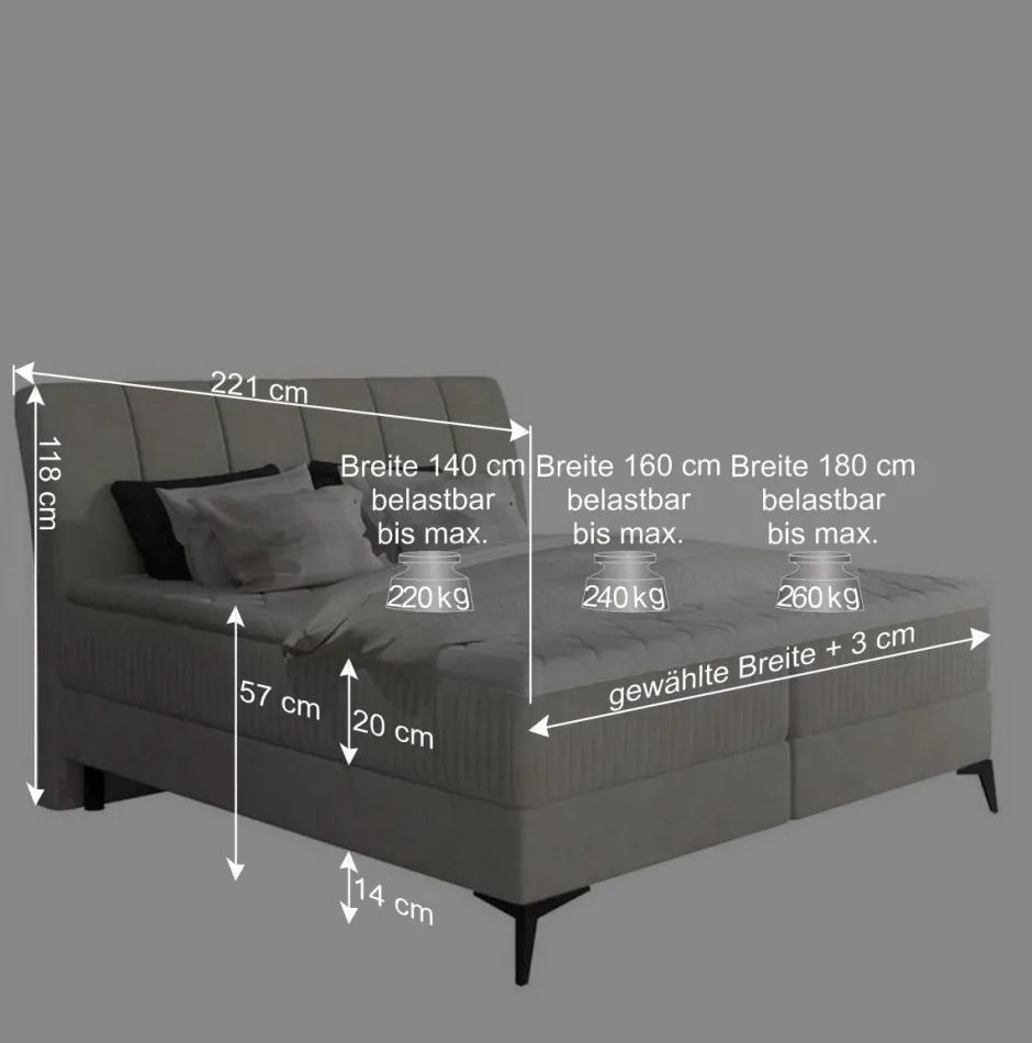 Wohnen Samtbett mit Matratzen in Dunkelblau - Dessa