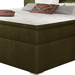 Wohnen Samt-Polsterbett in Oliv Grün - Frisata