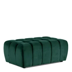 Samt-Polsterhocker in Grün - Olenka^Wohnen Outlet