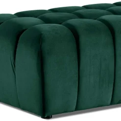 Samt-Polsterhocker in Grün - Olenka^Wohnen Outlet