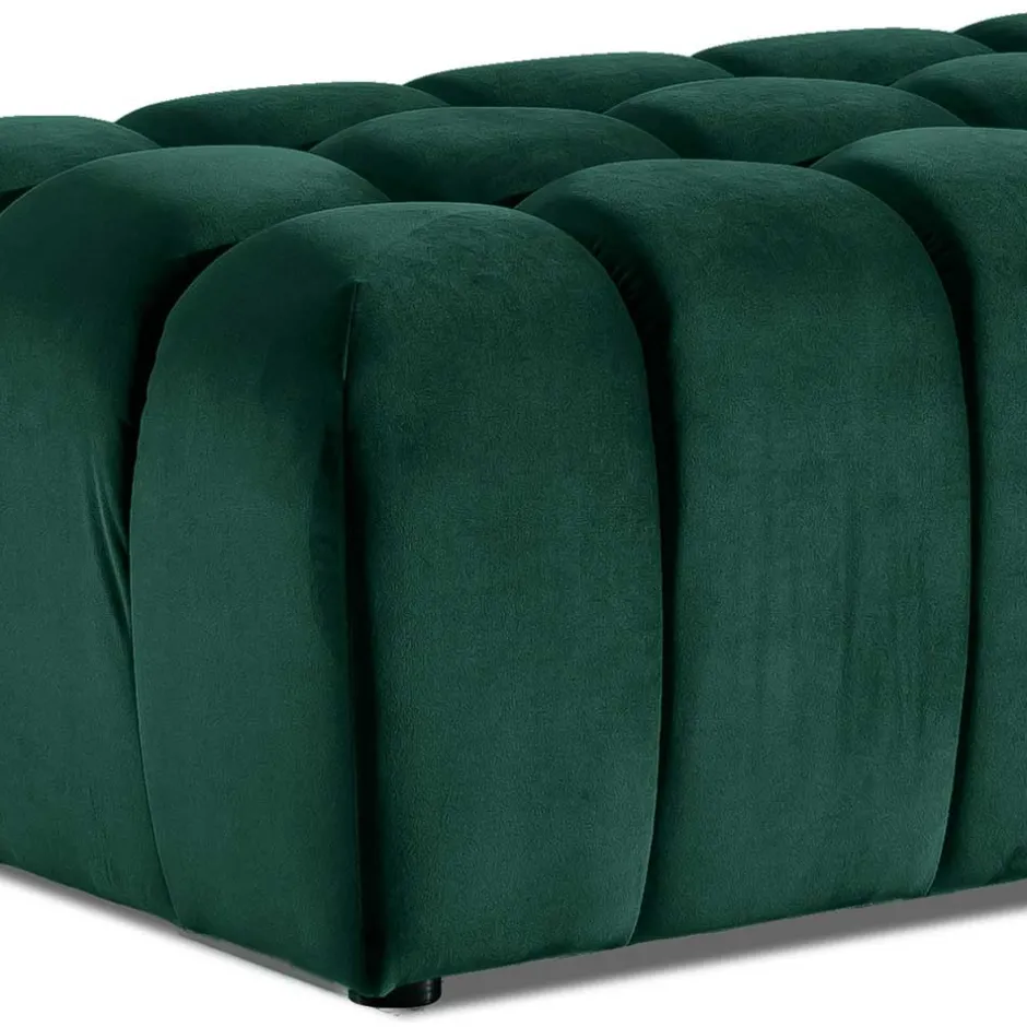 Samt-Polsterhocker in Grün - Olenka^Wohnen Outlet