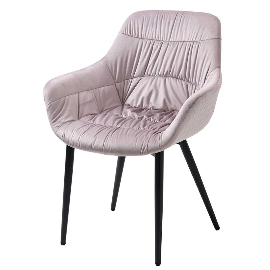 Samtstuhl mit Armlehnen in Altrosa - Blacer^Wohnen Sale