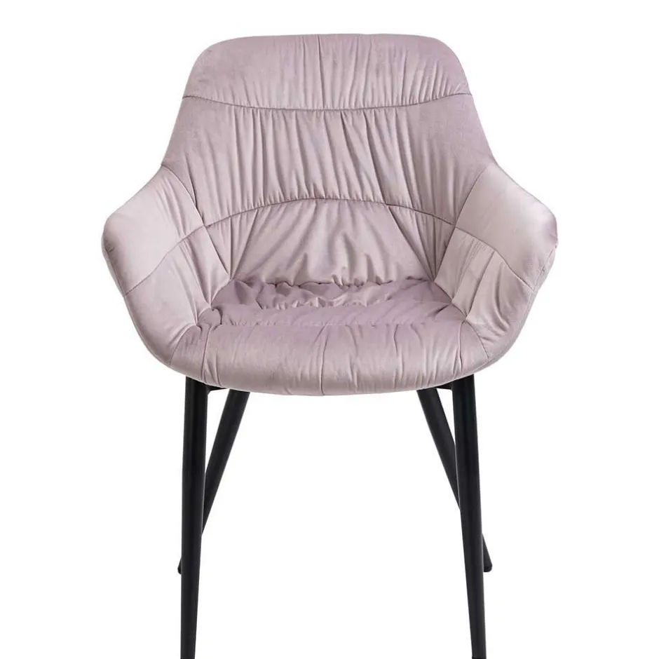 Samtstuhl mit Armlehnen in Altrosa - Blacer^Wohnen Sale