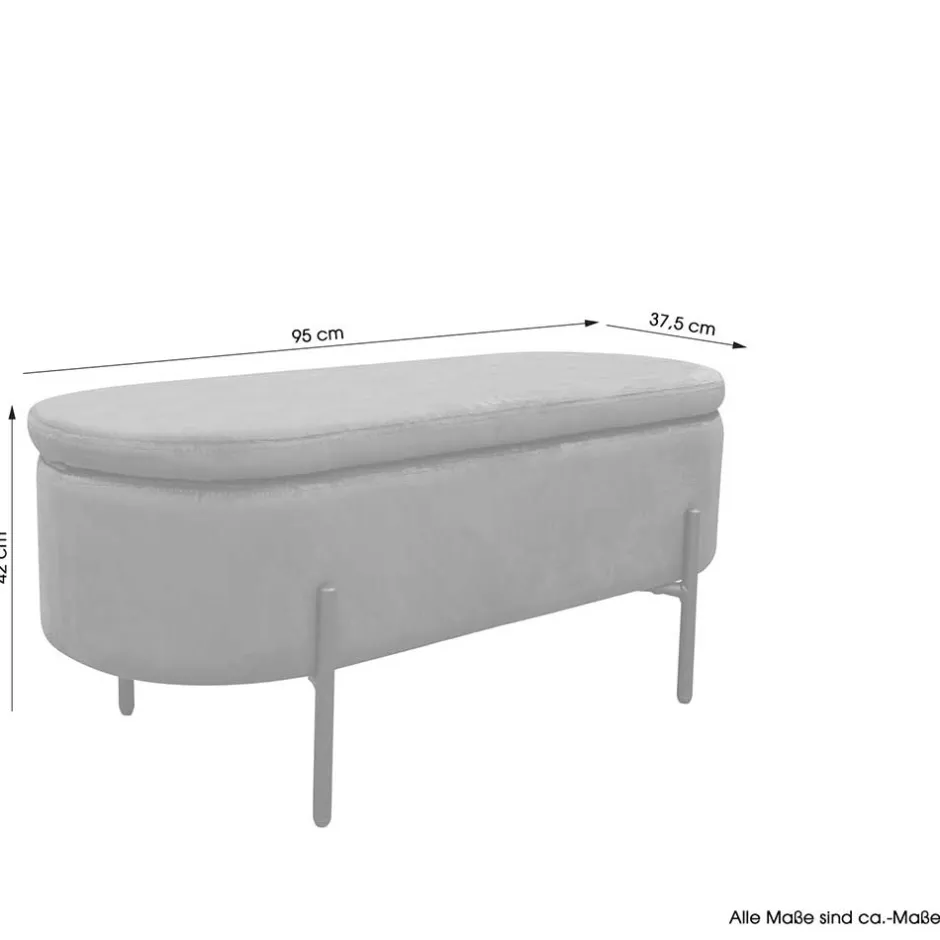 Samt-Truhenbank in Dunkelgrün - Comota^Wohnen Sale