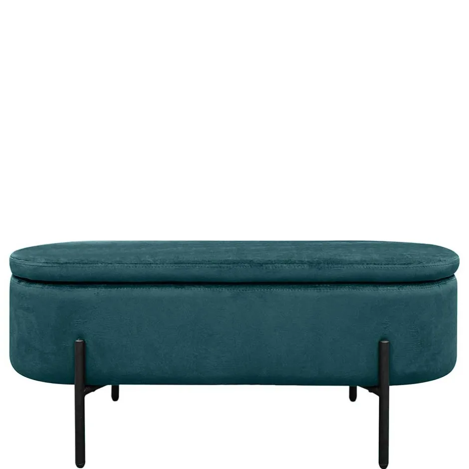 Samt-Truhenbank in Dunkelgrün - Comota^Wohnen Sale