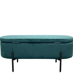 Samt-Truhenbank in Dunkelgrün - Comota^Wohnen Sale