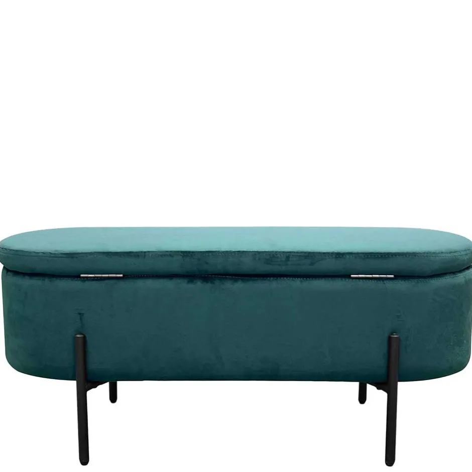 Samt-Truhenbank in Dunkelgrün - Comota^Wohnen Sale