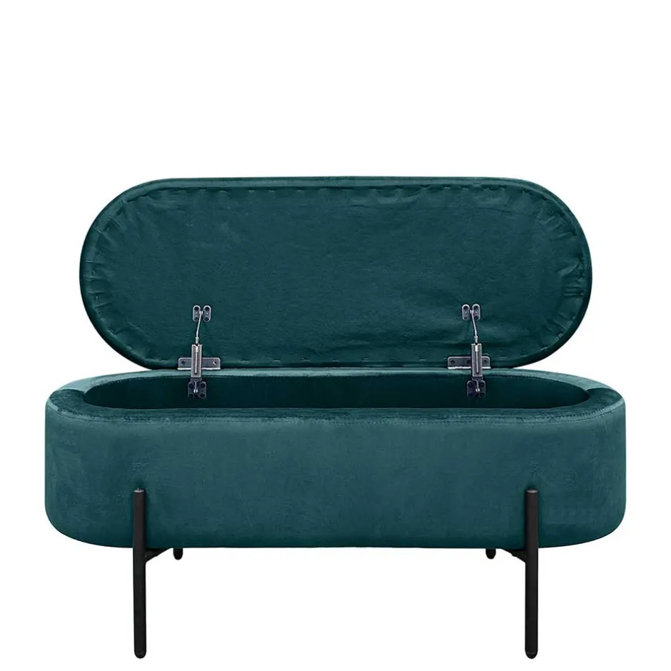 Samt-Truhenbank in Dunkelgrün - Comota^Wohnen Sale