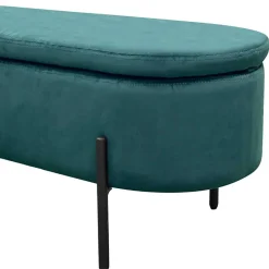 Samt-Truhenbank in Dunkelgrün - Comota^Wohnen Sale