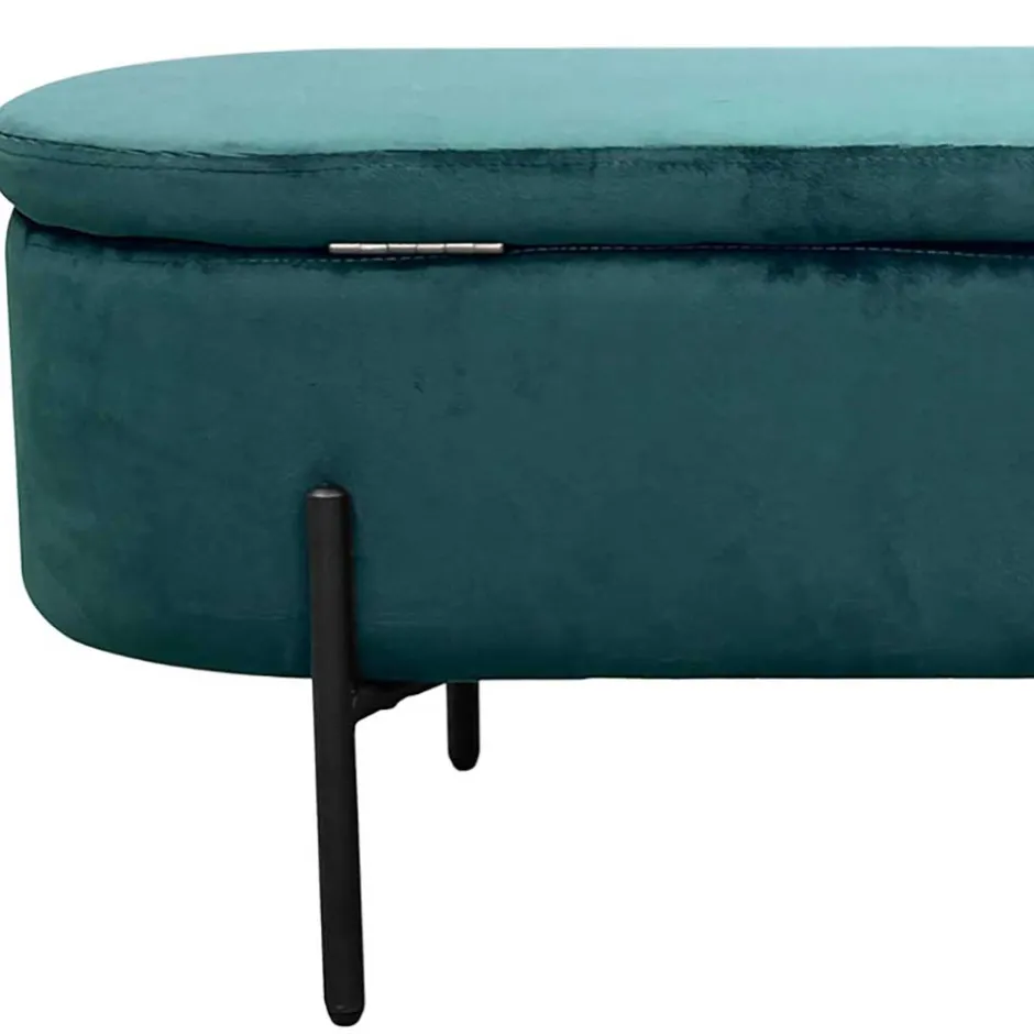 Samt-Truhenbank in Dunkelgrün - Comota^Wohnen Sale