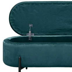 Samt-Truhenbank in Dunkelgrün - Comota^Wohnen Sale