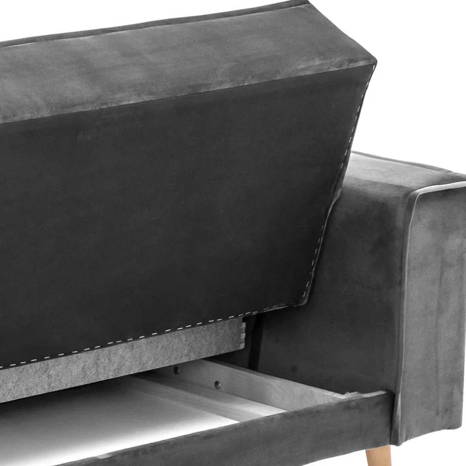 Samtvelours Federkerncouch mit Bettfunktion - Vlacoma^Wohnen Best