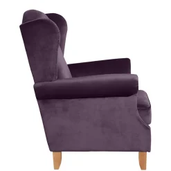 Wohnen Samtvelours Ohrensessel in Dunkellila - Aglaia
