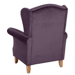 Wohnen Samtvelours Ohrensessel in Dunkellila - Aglaia