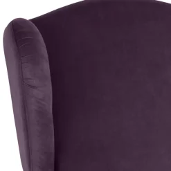 Wohnen Samtvelours Ohrensessel in Dunkellila - Aglaia