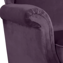 Wohnen Samtvelours Ohrensessel in Dunkellila - Aglaia