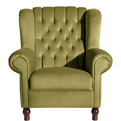 Wohnen Samtvelours Ohrensessel im Chesterfield Look - Erulina