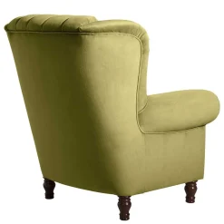 Wohnen Samtvelours Ohrensessel im Chesterfield Look - Erulina