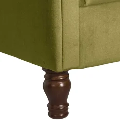 Wohnen Samtvelours Ohrensessel im Chesterfield Look - Erulina