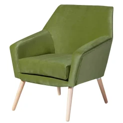 Samtvelours Polstersessel in Oliv Grün - Canossa^Wohnen Online