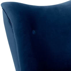 Wohnen Samtvelours Sessel in Dunkelblau und Erle - Tazza