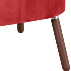 Samtvelours Sessel in Rot und Nussbaum - Darand^Wohnen Sale