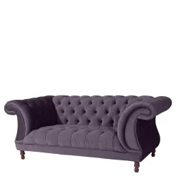 Samtvelours Sofa in Dunkellila - Valbreda^Wohnen Clearance