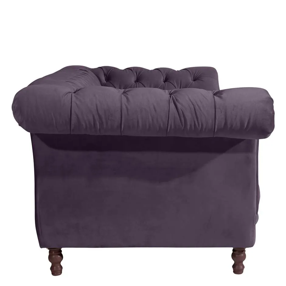 Samtvelours Sofa in Dunkellila - Valbreda^Wohnen Clearance