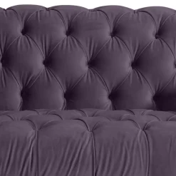 Samtvelours Sofa in Dunkellila - Valbreda^Wohnen Clearance