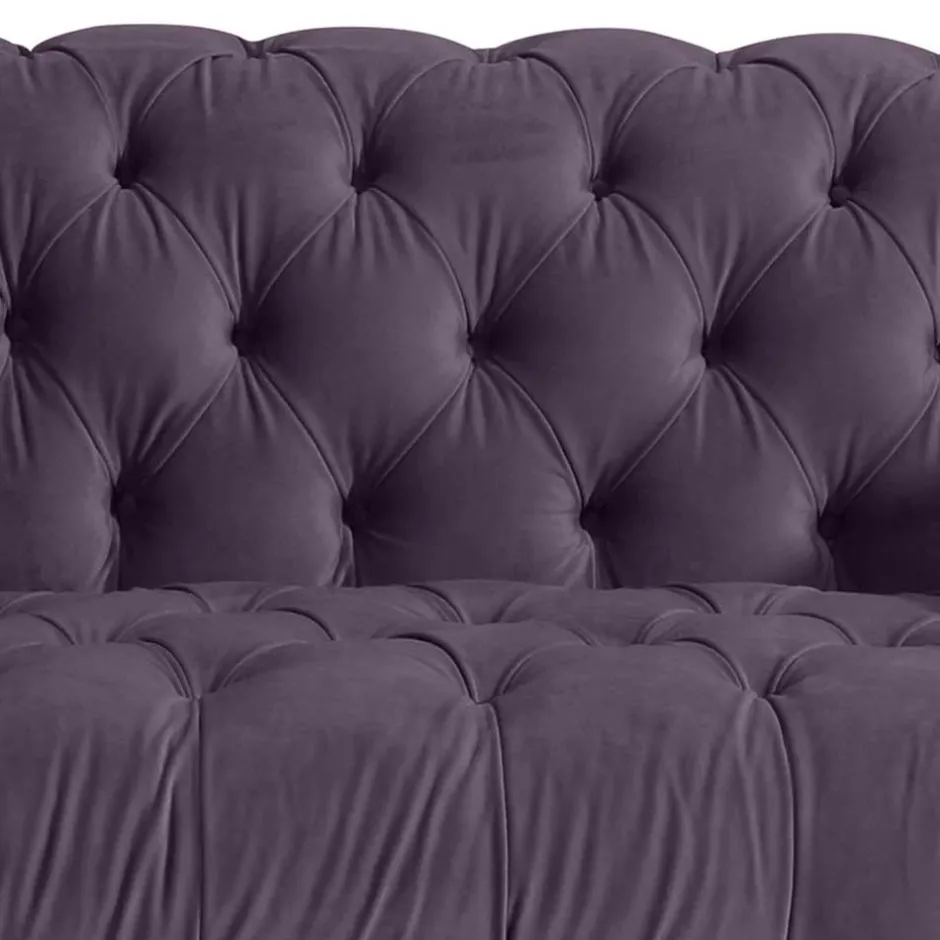 Samtvelours Sofa in Dunkellila - Valbreda^Wohnen Clearance