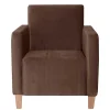 Wohnen Samtvelours Stoffsessel in Braun - Enroya