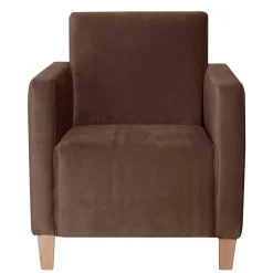 Wohnen Samtvelours Stoffsessel in Braun - Enroya