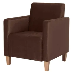 Wohnen Samtvelours Stoffsessel in Braun - Enroya