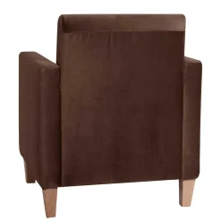 Wohnen Samtvelours Stoffsessel in Braun - Enroya