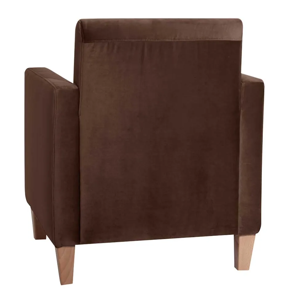 Wohnen Samtvelours Stoffsessel in Braun - Enroya