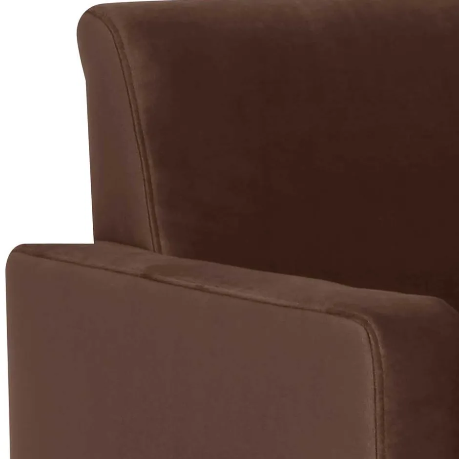 Wohnen Samtvelours Stoffsessel in Braun - Enroya