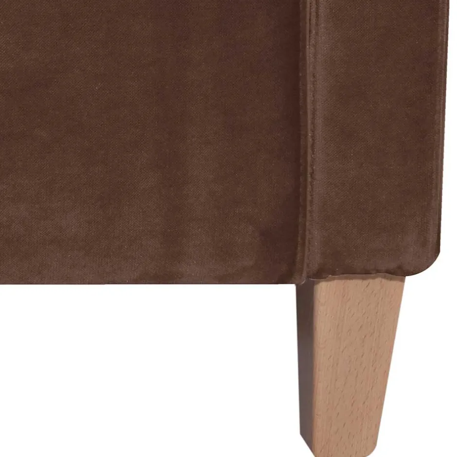 Wohnen Samtvelours Stoffsessel in Braun - Enroya