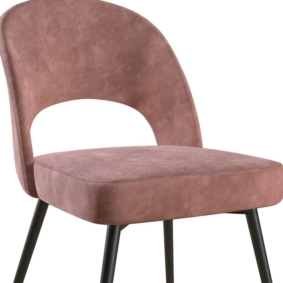 Samtvelours Stuhl in Altrosa - Landhuis^Wohnen Outlet