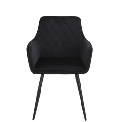 Samtvelours Tischsessel in Schwarz - Laromain (2er Set)^Wohnen Clearance