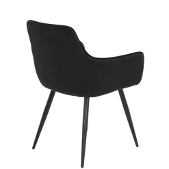 Samtvelours Tischsessel in Schwarz - Laromain (2er Set)^Wohnen Clearance